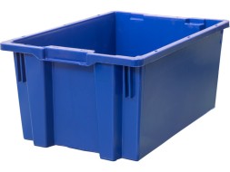 Ящик пластиковый, 600х400х270 мм, с гладким дном, цвет: синий