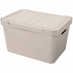 Ящик с крышкой универсальный Luxe, 18л, светло-бежевый