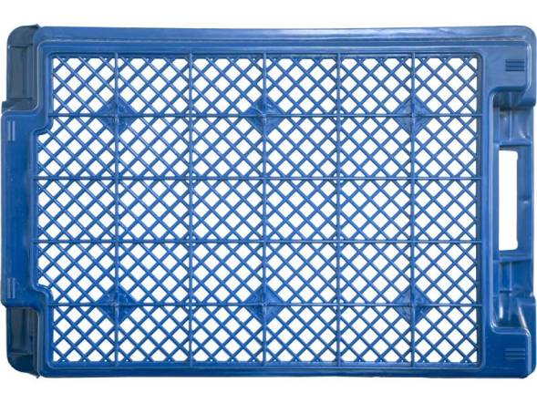 Ящик пластиковый с перфорированными стенками и дном, 600х400х250 мм, синий [125]