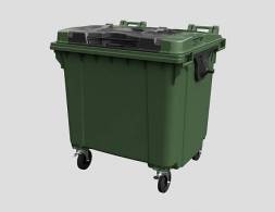Контейнер пластиковый для мусора (ТБО/ТКО) на колесах с крышкой TwinLid, 1100 л
