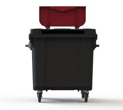 Контейнер пластиковый для мусора (ТБО/ТКО) на колесах с крышкой TwinLid, 1100 л