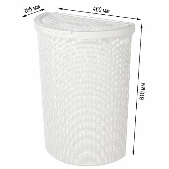 Корзина для белья Eco Style, 45л, белый
