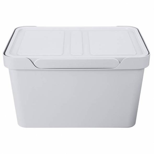 Ящик с крышкой универсальный Luxe, 18л, светло-серый