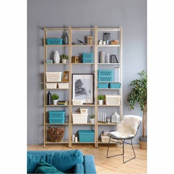 Ящик с крышкой универсальный Luxe, 18л, светло-серый