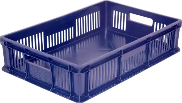 Ящик пластиковый перфорированный, 600×400×140 мм, 27 л, зелёный [705.02.01 м]