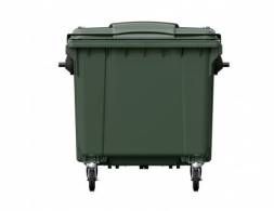 Контейнер пластиковый для мусора (ТБО/ТКО) с крышкой на колесах, 1100 л