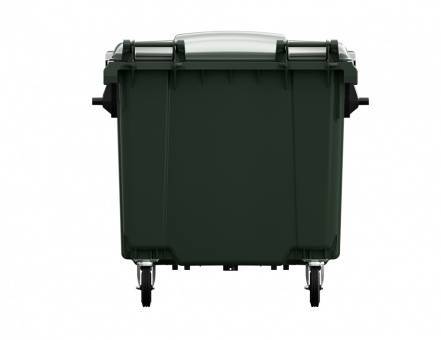 Контейнер пластиковый для мусора (ТБО/ТКО) с крышкой на колесах, 1100 л