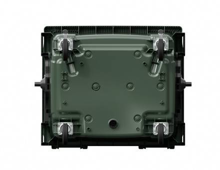 Контейнер пластиковый для мусора (ТБО/ТКО) с крышкой на колесах, 1100 л