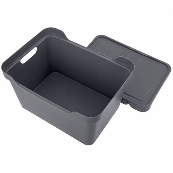 Ящик с крышкой универсальный Luxe, 18л, серый