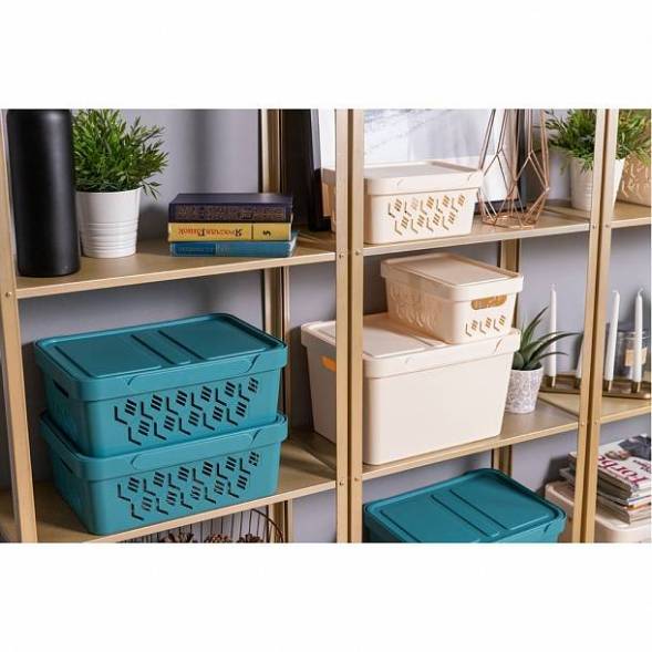 Ящик с крышкой универсальный Luxe, 18л, серый