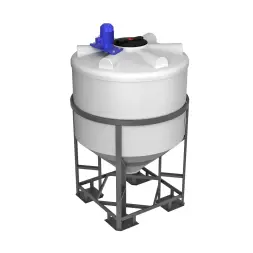 Емкость ФМ 1000 в обрешетке с турбинной мешалкой