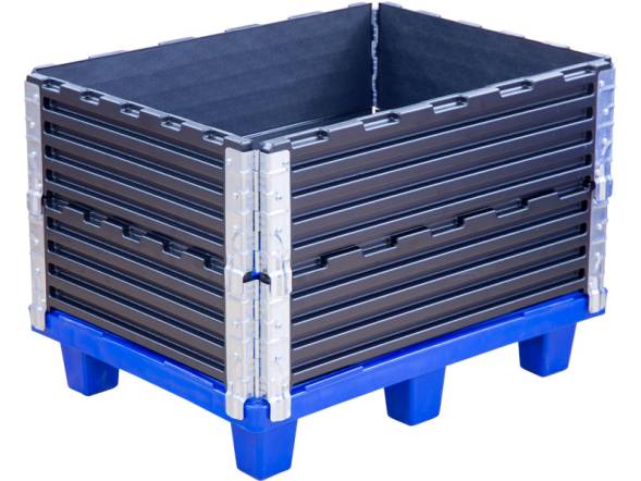 Усиленная складная паллетная рама, 800х600х200 мм, серый