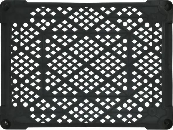 Ящик пластиковый перфорированный, 400x300x110 мм, 9 л, черный [101]