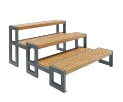 Скамейка «Трибуна 3-х ярусная» 1 м.п. (радиусная)