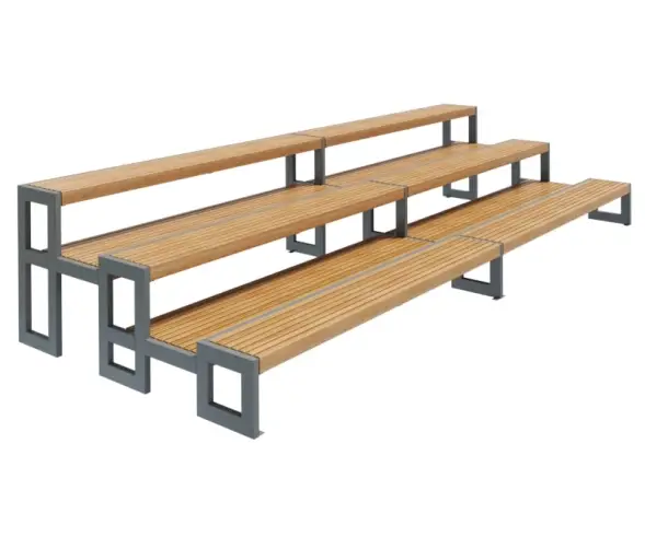 Скамейка «Трибуна 3-х ярусная» 1 м.п. (радиусная)