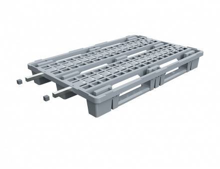 Паллет (поддон) пластиковый перфорированный вкладываемый на 3-х полозьях, 1200х800х150 мм, серый [02.122.91.PE]