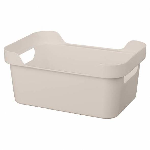 Ящик с крышкой универсальный Luxe, 4,6л, светло-бежевый