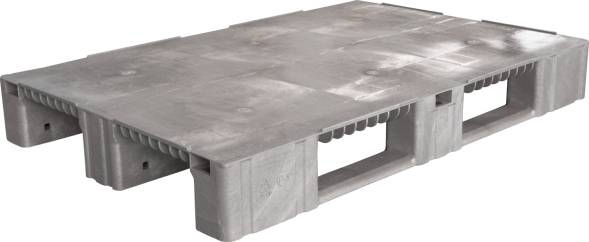 Паллет (поддон) пластиковый сплошной на 3-х полозьях, 1200x800х150 мм, желтый [1200800150-02]