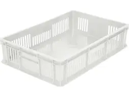 Ящик пластиковый перфорированный, 600×400×140 мм, 27 л, зелёный [705.02.02 м]