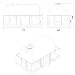 Емкость H 3000л синяя в обрешетке