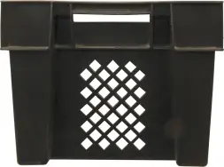 Ящик пластиковый c перфорированными стенками и дном, 600x400x300 мм, 50 л, черный [108]