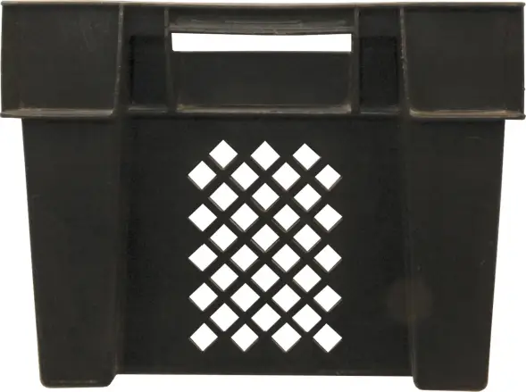 Ящик пластиковый c перфорированными стенками и дном, 600x400x300 мм, 50 л, черный [108]