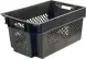 Ящик пластиковый c перфорированными стенками и дном, 600x400x300 мм, 50 л, черный [108]