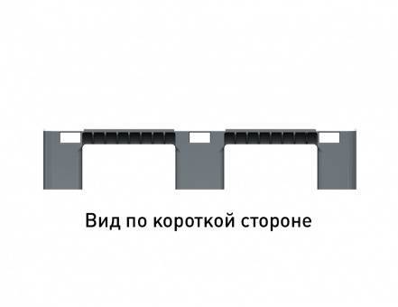 Паллет (поддон) пластиковый перфорированный на 3-х полозьях, 1200x800x150 мм, серый [02.117.91.PEF.S]
