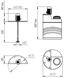 Емкость дозировочная 100 усиленная до 1.3 N белая с турбинной мешалкой