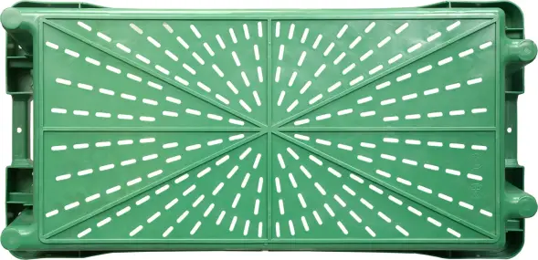 Ящик пластиковый перфорированный, 800x400x225 мм, 72 л, зеленый [211-2]