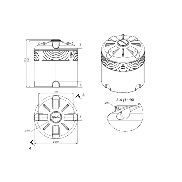 Емкость TR 6000 с откидной крышкой усиленная под плотность 1.2 г/см3 синий