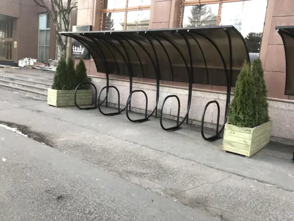 Парковка для колясок и велосипедов с навесом 03