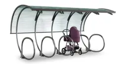 Парковка для колясок и велосипедов с навесом 03