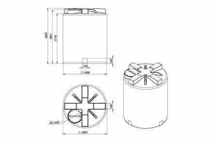 Емкость T 3000 л синяя