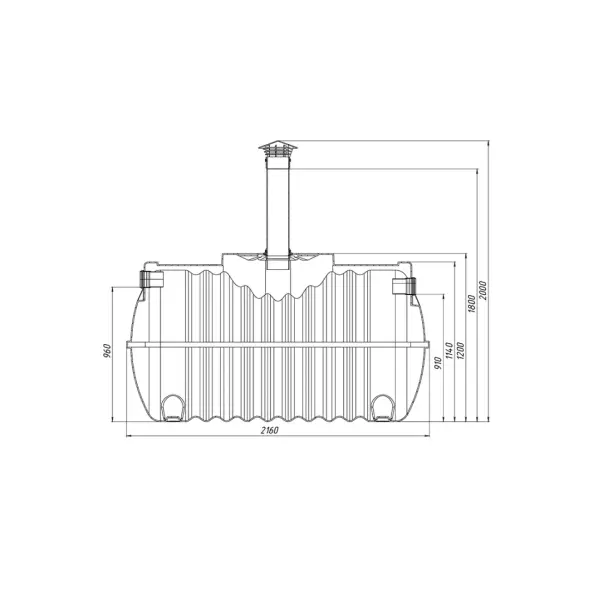 Емкость подземная Rostok Ground 1500 л без горловины