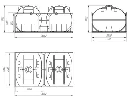 Кассета с горизонтальными емкостями 8000 л (2х4000 л)