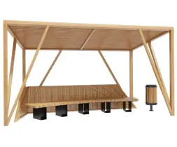 Навес теневой тип 5 Стандарт (со стенкой)