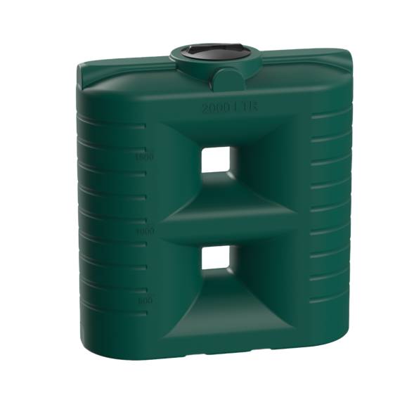 Емкость пластиковая прямоугольная для хранения воды, жидкостей и дизельного топлива, 2000 л, зеленый [TSN3000S2]