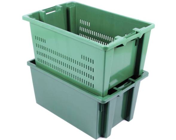 Пластиковый ящик 600х400х300 конусный сплошной