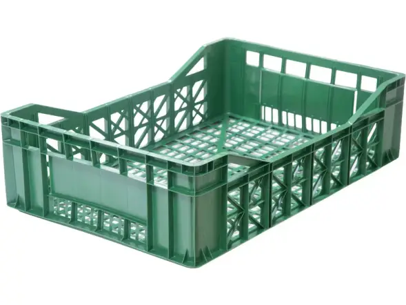 Ящик пластиковый перфорированный, 600x400x165 мм, 24 л, зеленый [165]