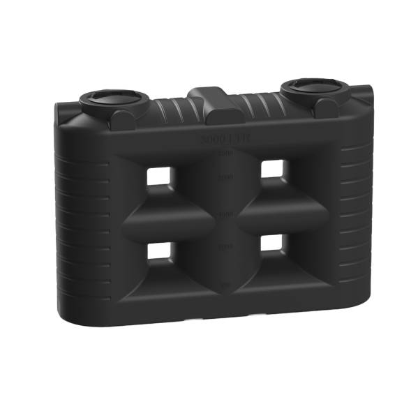 Емкость пластиковая прямоугольная для хранения воды, жидкостей и дизельного топлива, 3000 л, черный [TSN3000S1]