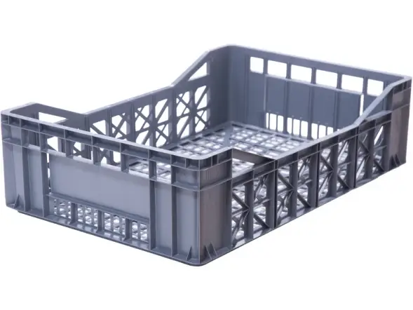 Ящик пластиковый перфорированный, 600x400x165 мм, 25 л, серый [165 ВС]