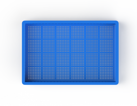 Ящик полимерный для полуфабрикатов перфорированный (600х400х75)