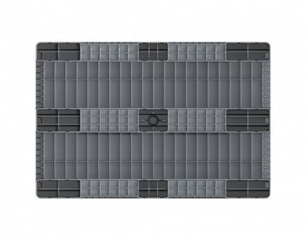 Паллет (поддон) пластиковый сплошной на 3-х полозьях усиленный, 1200x800x150 мм, серый [02.117.F.91.PEF.S.Т20Х] 