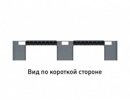 Паллет (поддон) пластиковый сплошной на 3-х полозьях усиленный, 1200x800x150 мм, серый [02.117.F.91.PEF.S.Т20Х] 