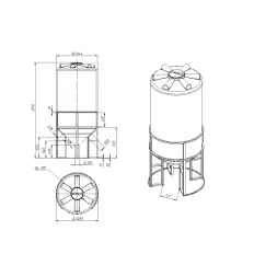 Емкость ФМ 2000 л под плотность до 1,5 г/см3 белая в обрешетке