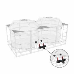 Комплект полного слива боковой с кранами G3 на две емкости TR