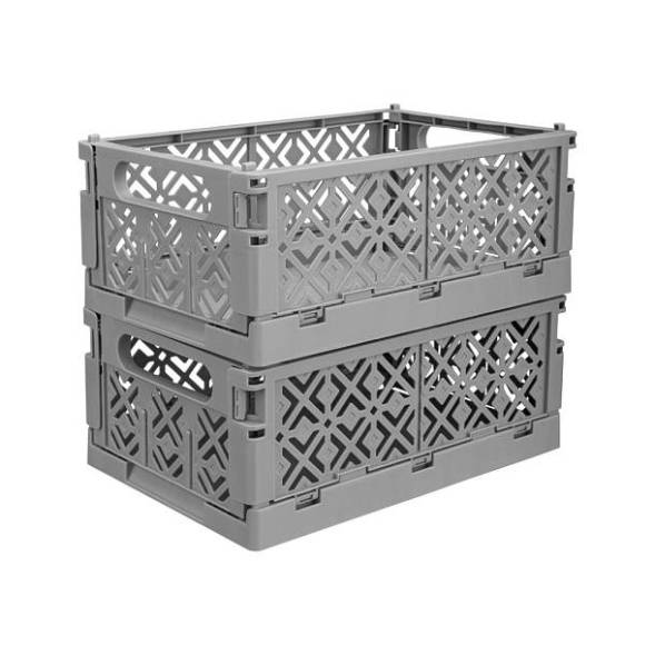 Ящик пластиковый складной ECONOVA Stocky M, 249х167х103 мм, 3.4 л, серый [434297411]