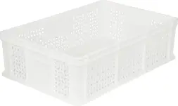 Ящик пластиковый перфорированный, 600x400x180 мм, 35 л, белый [706.01.02 м]