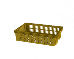 Ящик полимерный перфорированный &quot;Евролоток&quot;, 600х400х150 мм, желтый